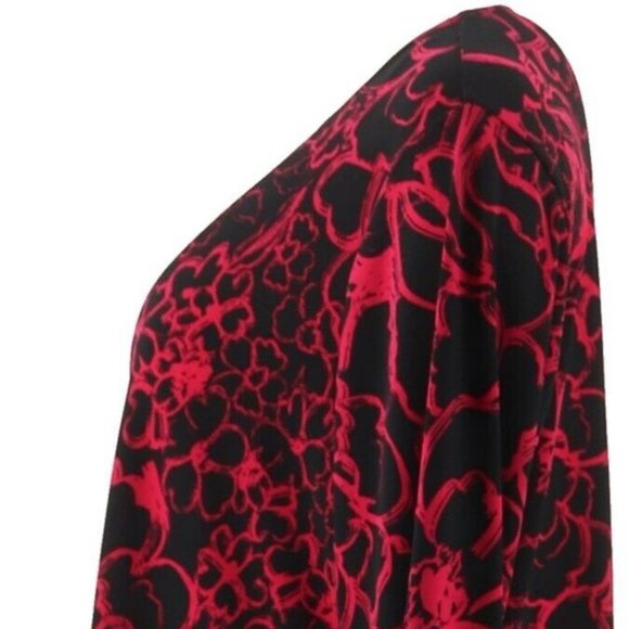 NWT SUSAN GRAVER SET OF 2 (TWO) ASYMMETRICAL HEM TUNICS PINK BLACK XXS - Picture 6 of 8